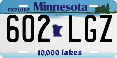 MN license plate 602LGZ