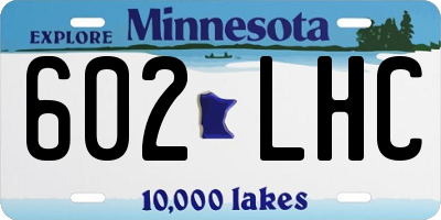 MN license plate 602LHC