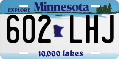 MN license plate 602LHJ