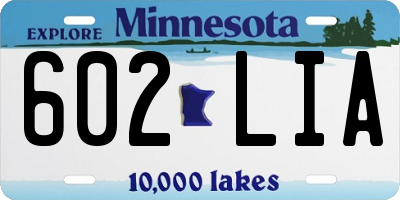 MN license plate 602LIA