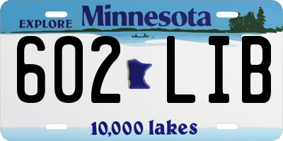 MN license plate 602LIB