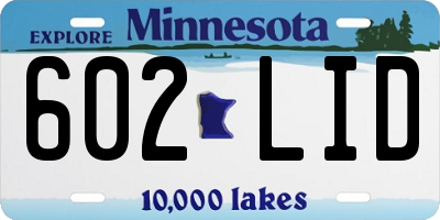 MN license plate 602LID