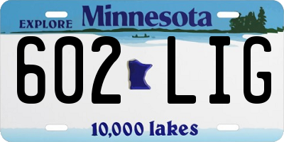 MN license plate 602LIG