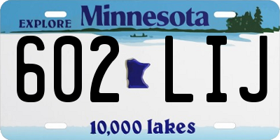 MN license plate 602LIJ