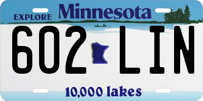 MN license plate 602LIN