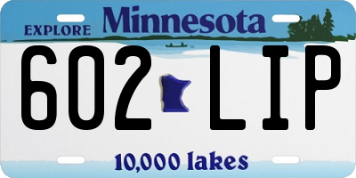 MN license plate 602LIP
