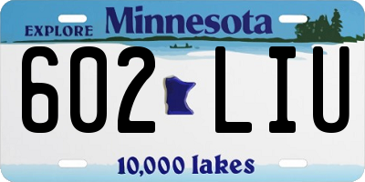 MN license plate 602LIU