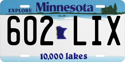 MN license plate 602LIX