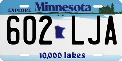 MN license plate 602LJA