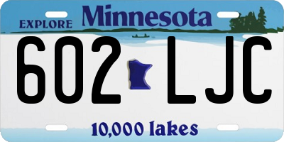 MN license plate 602LJC