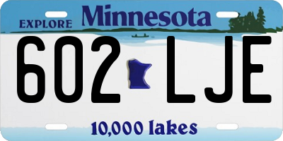 MN license plate 602LJE