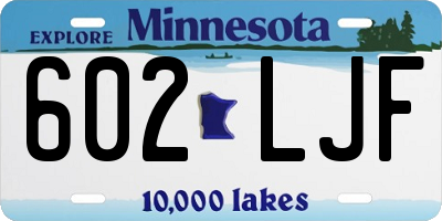 MN license plate 602LJF
