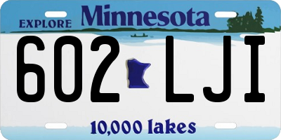 MN license plate 602LJI