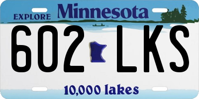 MN license plate 602LKS