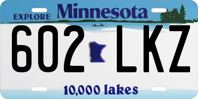 MN license plate 602LKZ