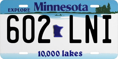 MN license plate 602LNI