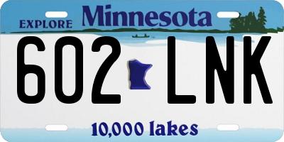 MN license plate 602LNK