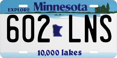 MN license plate 602LNS