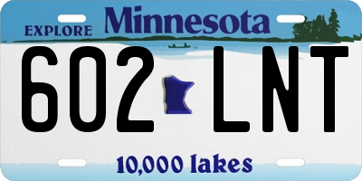 MN license plate 602LNT