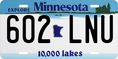 MN license plate 602LNU