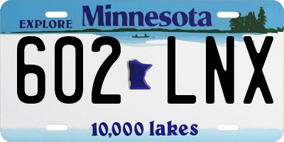 MN license plate 602LNX