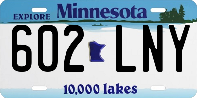 MN license plate 602LNY