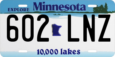 MN license plate 602LNZ