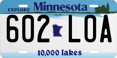 MN license plate 602LOA