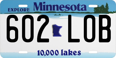 MN license plate 602LOB