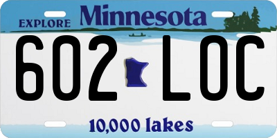 MN license plate 602LOC