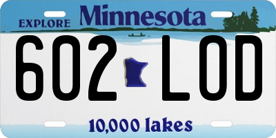 MN license plate 602LOD