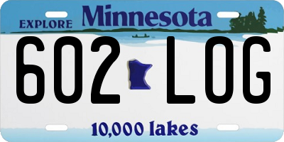 MN license plate 602LOG