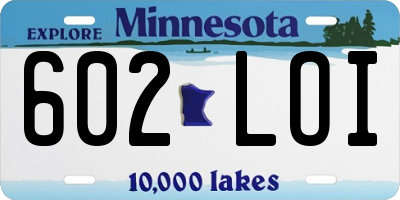 MN license plate 602LOI