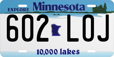 MN license plate 602LOJ