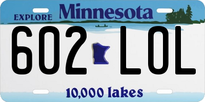 MN license plate 602LOL