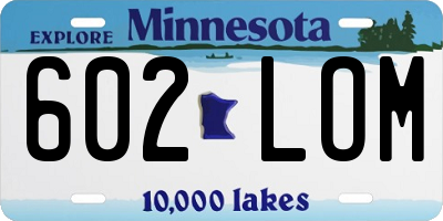 MN license plate 602LOM