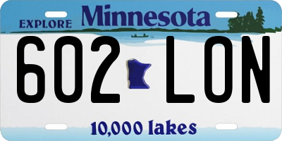 MN license plate 602LON