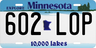 MN license plate 602LOP