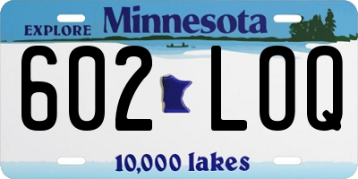 MN license plate 602LOQ