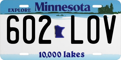 MN license plate 602LOV