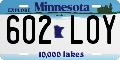 MN license plate 602LOY