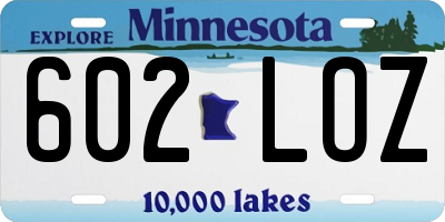 MN license plate 602LOZ