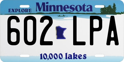MN license plate 602LPA