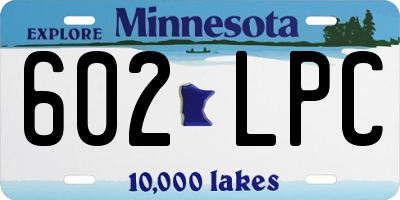 MN license plate 602LPC
