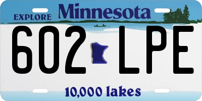 MN license plate 602LPE