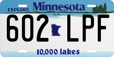MN license plate 602LPF
