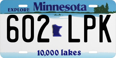 MN license plate 602LPK