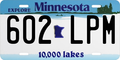MN license plate 602LPM