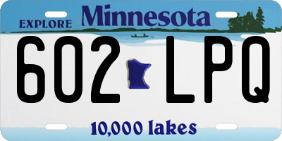 MN license plate 602LPQ
