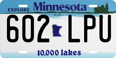 MN license plate 602LPU